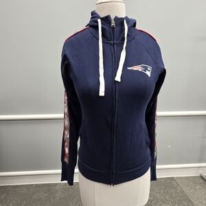 Patriots Navy Blue Zip-Up Hoodie for Women